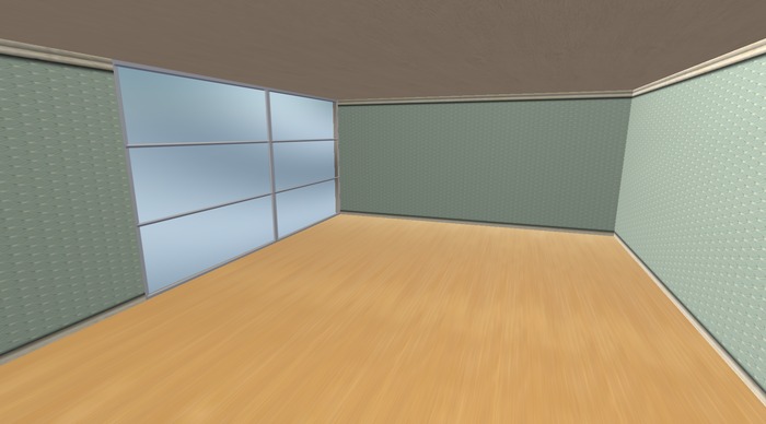 Simple skybox 5 prims green wall