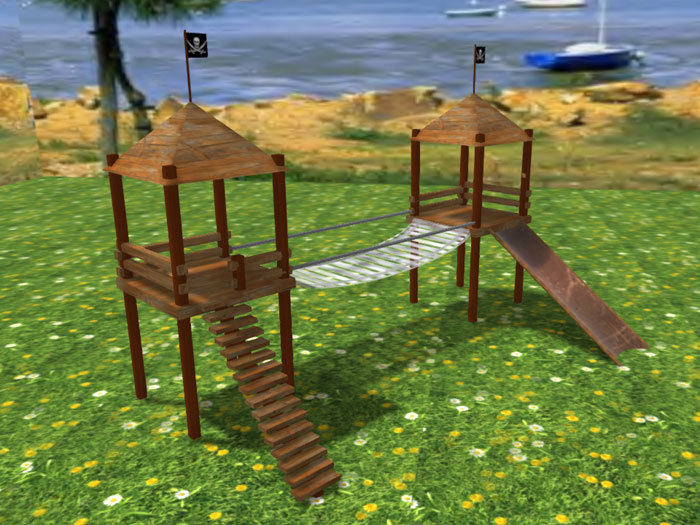 Pirate house with bridge