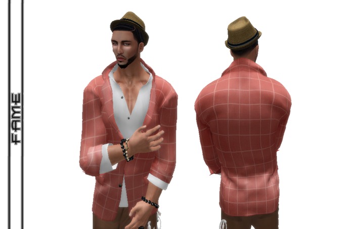 ---::[[F A M E]]::---[Peach&&WhiteShirt]Jacket+Shirt-Mesh-Men