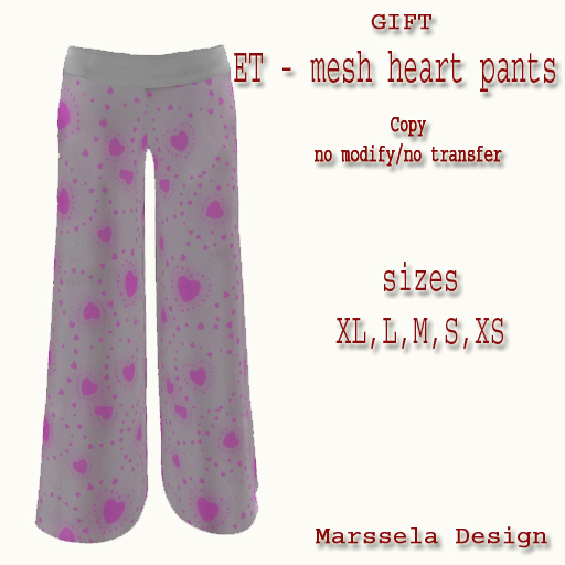 MESH - GIFT - ET Hearts Pants long