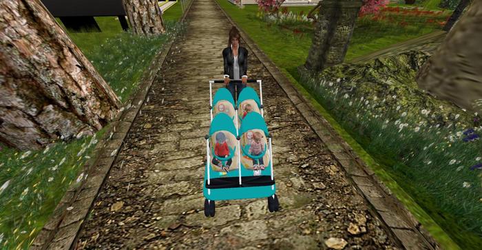 Baby carriage 4Tweens-green lion