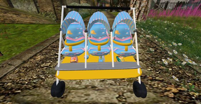 Baby carriage 3Tweens- withe blu