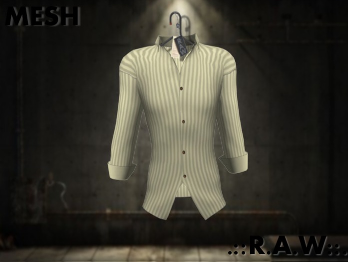 ::.R.A.W.:: Mesh Shirt (Cream Striped)