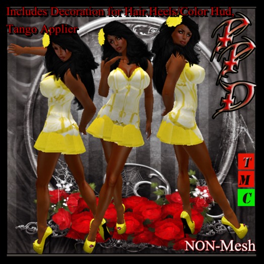 PPD SPRING CORSET (yellow) HEELS/COLOR HUD, TANGO,HAIR DECO