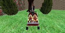 Baby carriage 2Tweens-bordaux&yellow