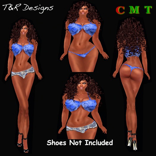 T&R Designs boxed Blue Surfing Queen Bikini
