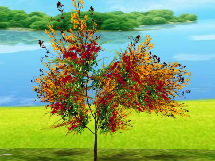 1 Prim TRUE Plant - Shrub, True 3D Trunk, True Foliage, Copy&Modify Spring Summer