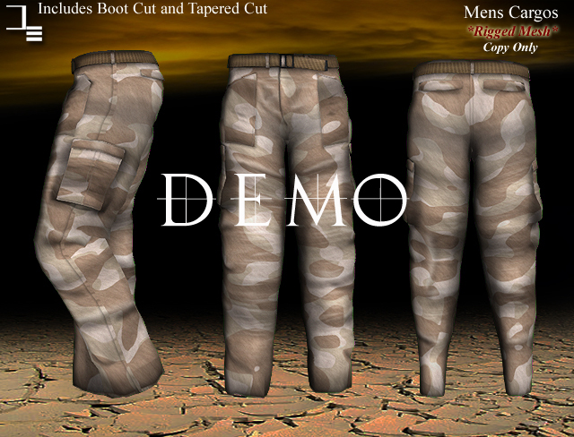 DE Designs-Mens Mesh Cargos - DEMO