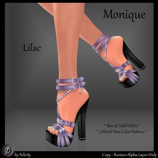 *Felicity* Monique Stilettos - Lilac Studded Chunky High Heels Shoes (Sculpted Shoe with 5 Metal Trim Options)