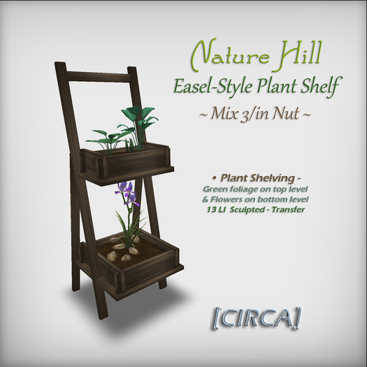 [CIRCA] - "Nature Hill" - Easel Plant Shelf - Mix 3/Nut ~ DISCOUNTED 50% Off