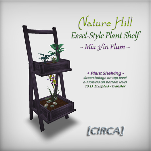 Second Life Marketplace [CIRCA] "Nature Hill" Easel Plant Shelf