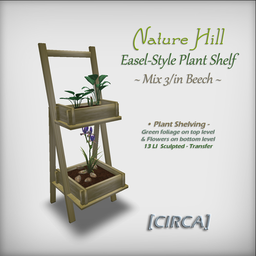 Second Life Marketplace [CIRCA] "Nature Hill" Easel Plant Shelf