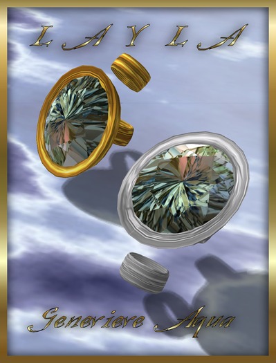 LAYLA Genevieve Aqua Topaz Gold & Silver Rings
