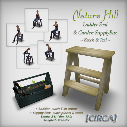 Second Life Marketplace [CIRCA] "Nature Hill" Ladder & Garden