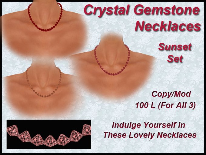 Chimera's Crystal Gemstone Necklaces - Sunset Set