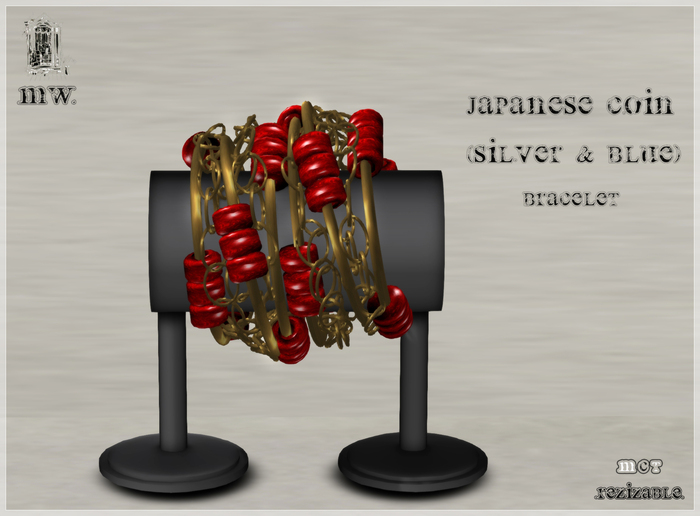 MiWardrobe - Japanese Coin - Bracelets - Gold & Red - B