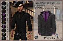 {Paradise Kiss} Keil-Rigged Mesh Cardigan-Grey