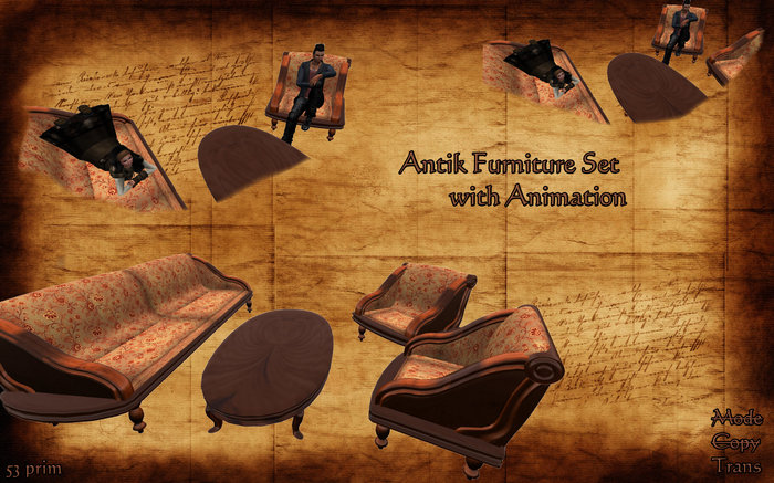 Antik Furniture Set A with Animated Poses