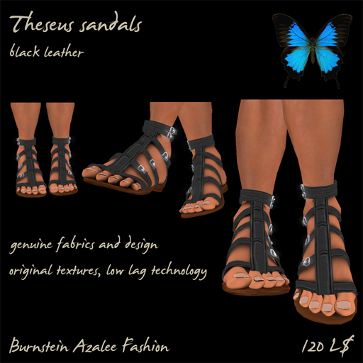 Theseus sandals black