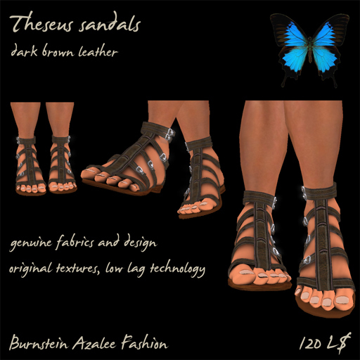 Theseus sandals dark brown
