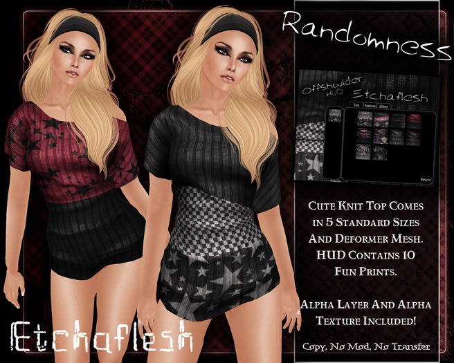 DEMO [Etchaflesh] Randomness Offshoulder Top W/ HUD