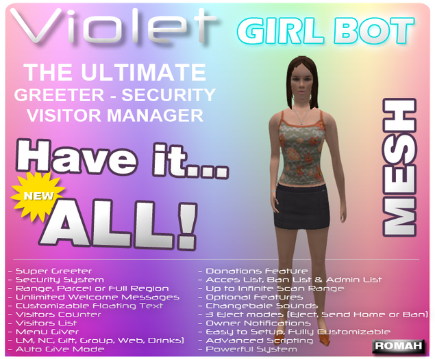Girl Bot 7.0 (Violet Powered) - The Ultimate Greeter & Visitor Manager V2