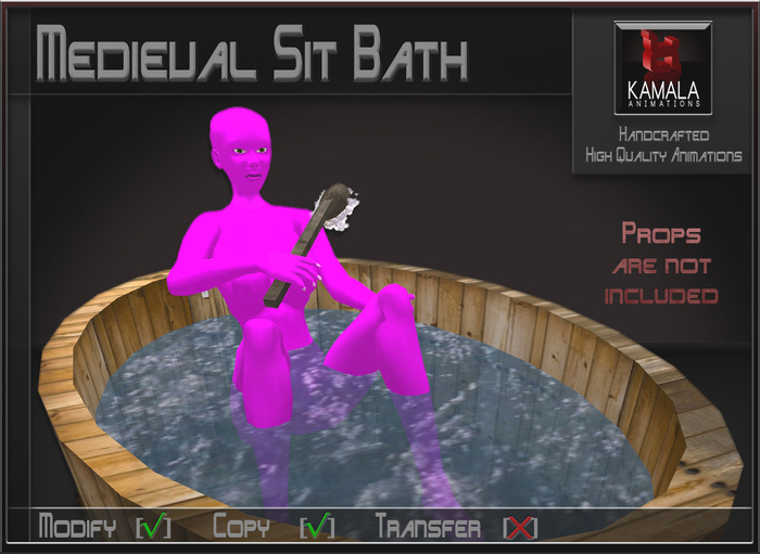 Bathroom *Medieval Sit Bath* Copyable Poseball