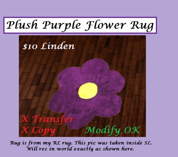 Plush Purple Flower Rug
