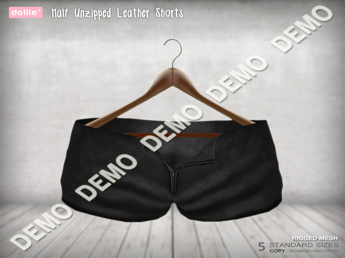 {dollle*} [DEMO] Half Unzipped Leather Shorts