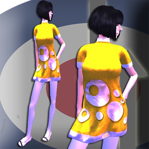 YELLOW WOOL & WHITE PVC DRESS