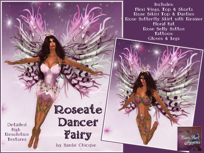 ROSEATE DANCER FAIRY w/Resizer & Flexi Wings
