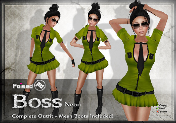 ::Poised:: Boss Neon - Complete Outfit BOOTS included!