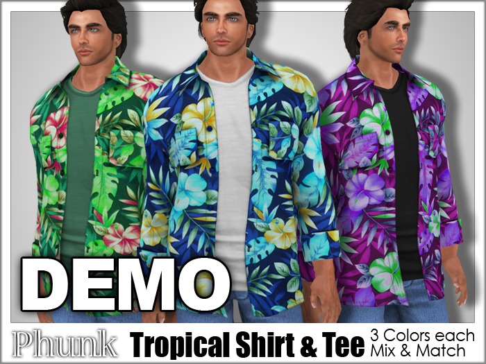 DEMO [Phunk] Mesh Tropical Shirt & Tee