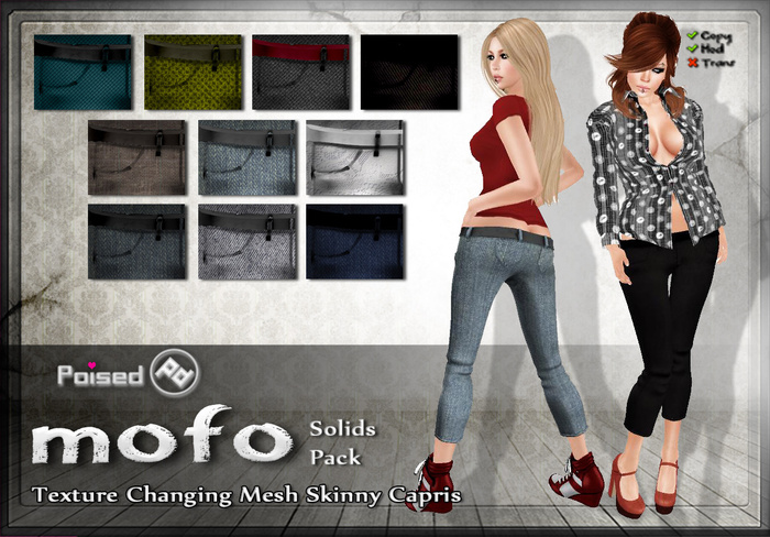 ::Poised:: Mofo Mesh Skinny Capris - Solids