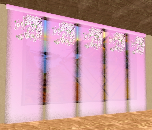 Texture of modern curtains "Sakura" pink