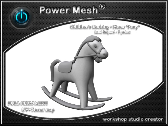 - { POWER MESH } - Full Perm Children's Rocking - Horse "Pony" 