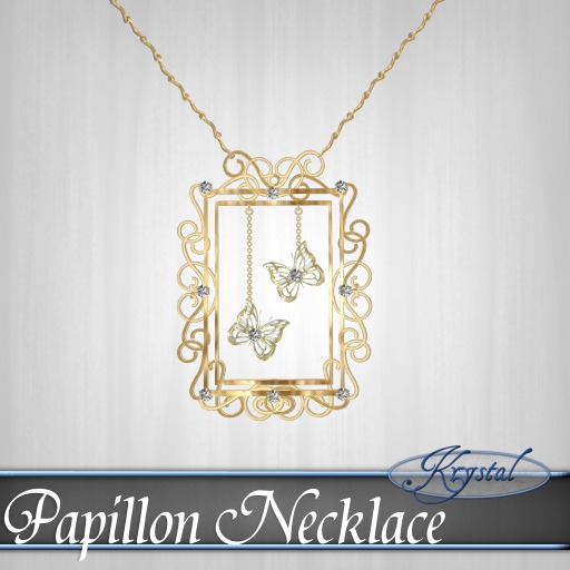 ::: Krystal ::: Papillon - Necklace - Gold