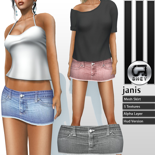 SHEY - Janis Mesh Denim Skirt