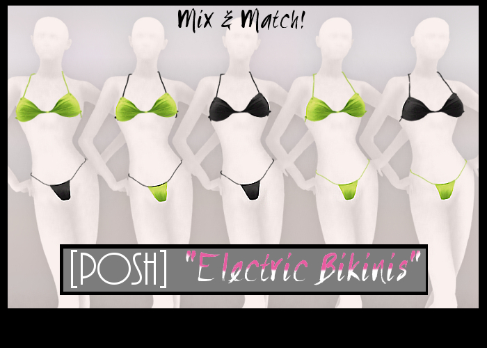 [POSH Electric Bikinis (Neon Green) MESH!