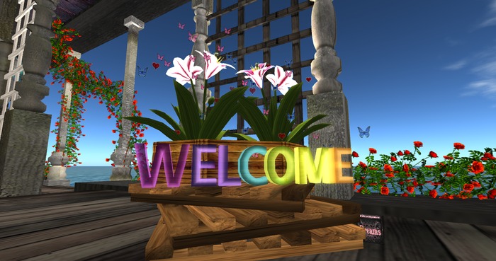 .:Dreams:. Welcome Spring Butterflies & Lilies Planter Box