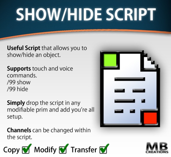 Show/Hide Script - Touch and Voice Commands!
