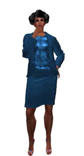 Blue Lady V Mesh Suit
