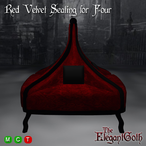 Red Velvet Seating for Four