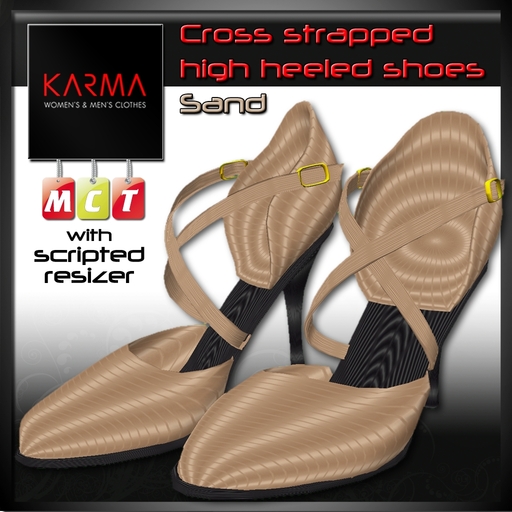 Karma - Strappy High Heels shoes - Camel