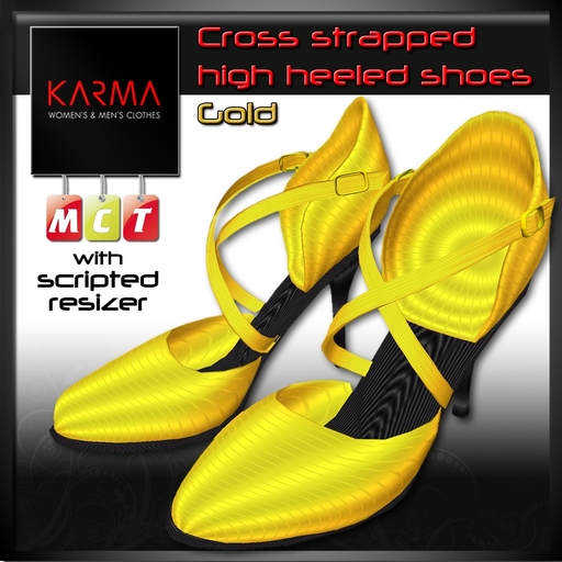 Karma - Strappy High Heels shoes - Gold