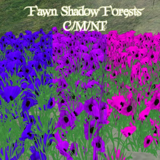 ~FSF~ Purple Mesh/Sculpted Poppies 3-Pack