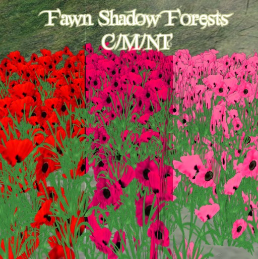 ~FSF~ Red Mesh/Sculpted Poppies 3-Pack