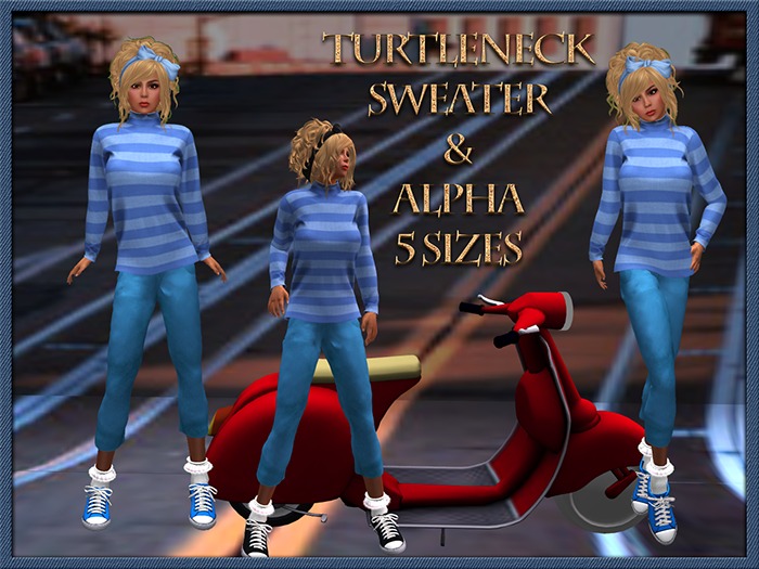 Turtleneck Sweater Lt Blue