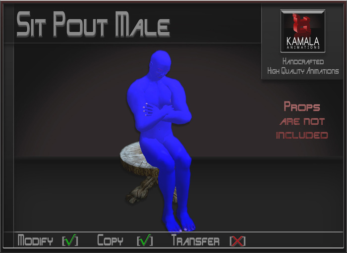 Seating *Sit Pout Male* Copyable Poseball