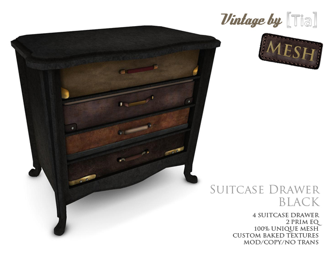 [Tia] Suitcase Drawer - Pale Iron (Boxed)